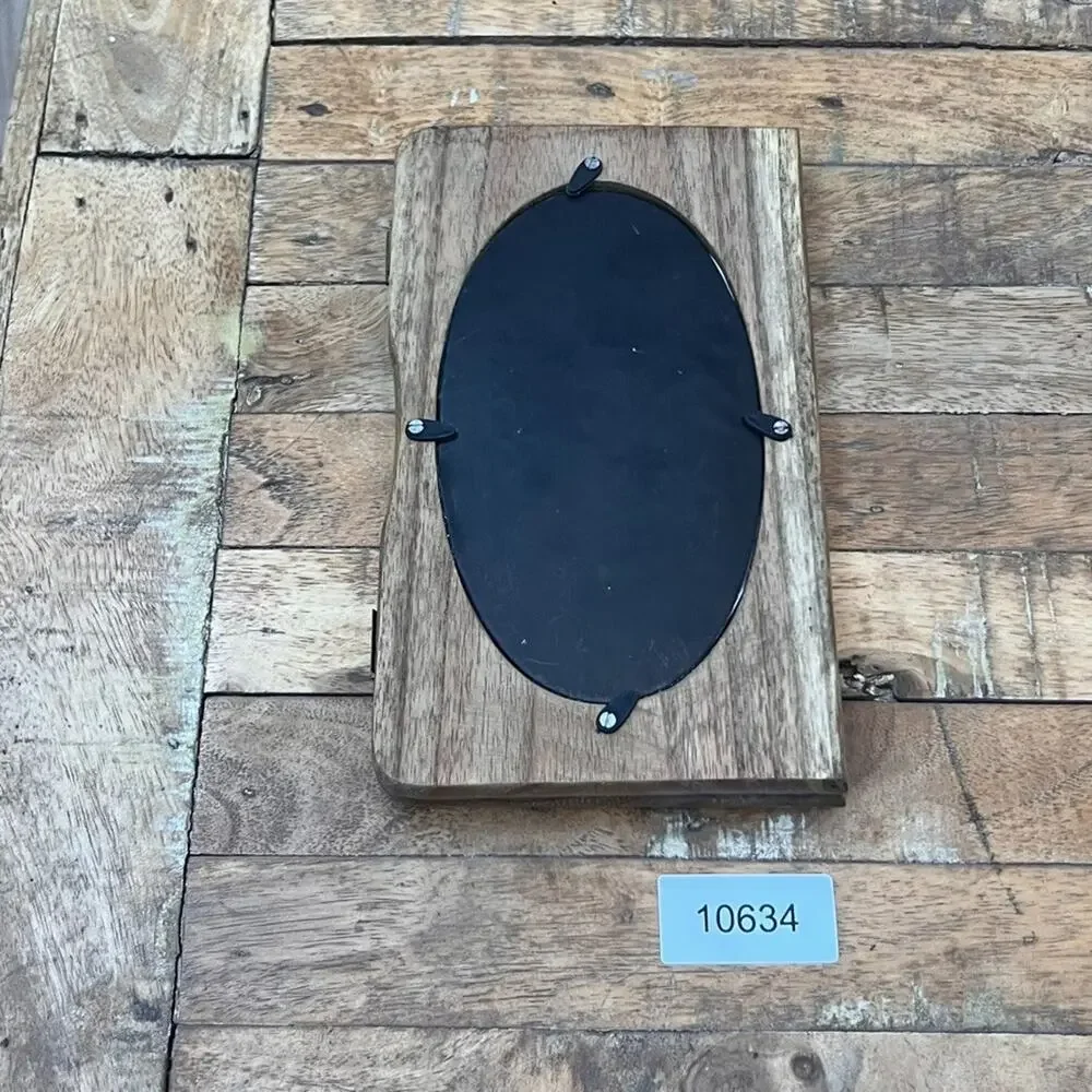 Vintage Carved Wooden Hinged Double Photo Frame Fits 3.5
